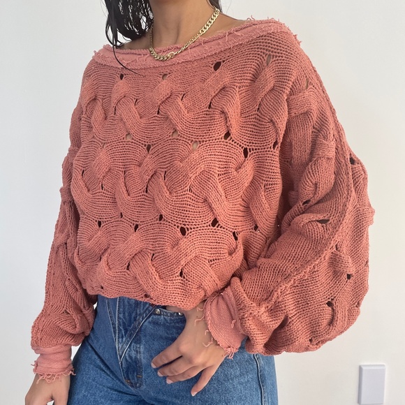 Free People Sweaters - Free People cotton knit slouchy sweater